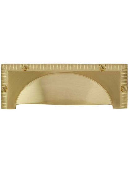 Vintage 1900 Cup Pull - 3 inch Center-to-Center in Satin Brass.